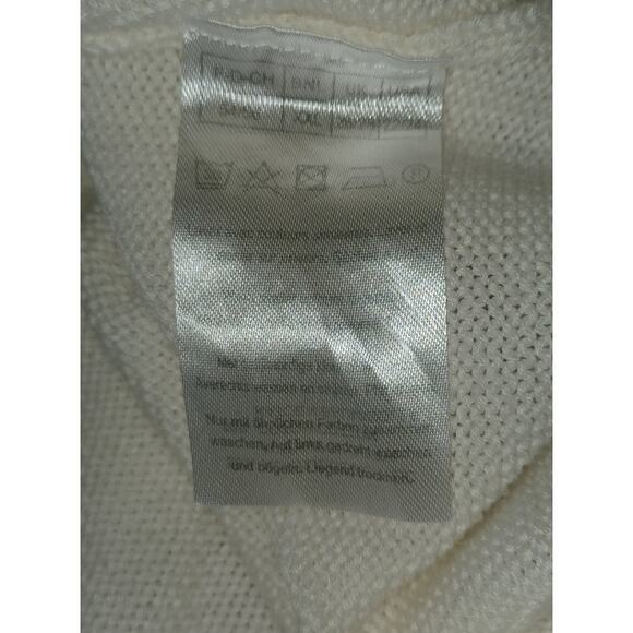 Damart Sweater Women's 22-24 White Color Crochet Detail on Front and Sleeves - Picture 6 of 7